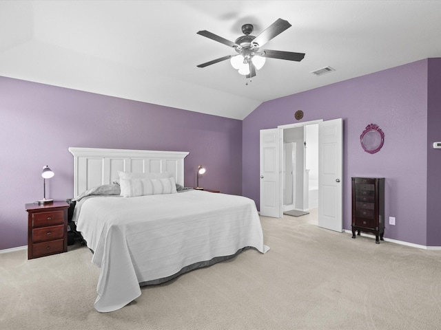 1646 Country Hls, Waxahachie, TX 75165 - bedroom with visible vents, baseboards, carpet floors, and lofted ceiling