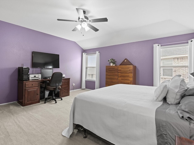 1646 Country Hls, Waxahachie, TX 75165 - bedroom featuring light colored carpet, baseboards, ceiling fan, and lofted ceiling