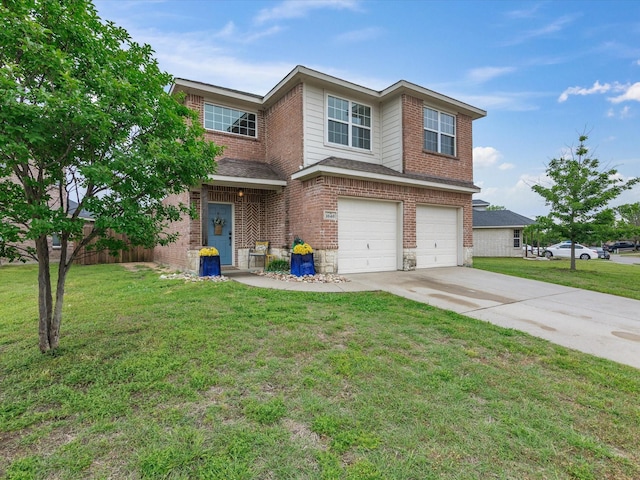 1646 Country Hls, Waxahachie, TX 75165 - traditional home with brick siding, an attached garage, driveway, and a front yard