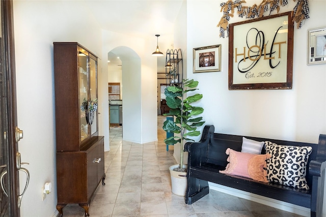 hallway with arched walkways