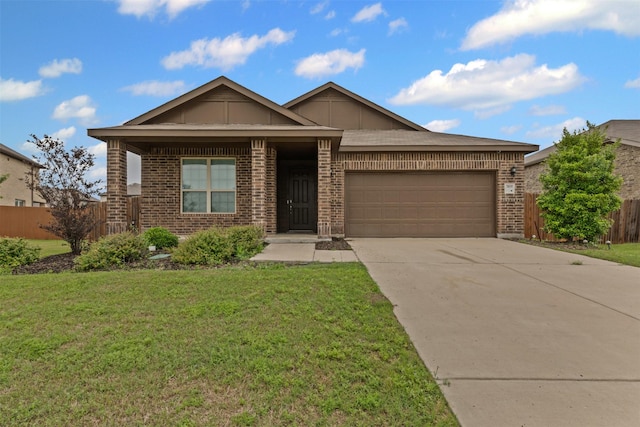 3819 Elkhorn Ln, Forney, TX 75126 - single story home featuring brick siding, an attached garage, driveway, and board and batten siding