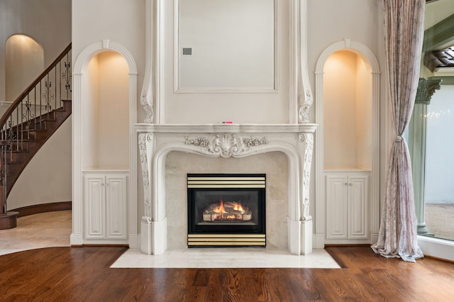 5404 Miramar Ln, Colleyville, TX 76034 - detailed view of a fireplace and wood finished floors