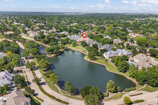 5404 Miramar Ln, Colleyville, TX 76034 - aerial perspective of suburban area with a large body of water