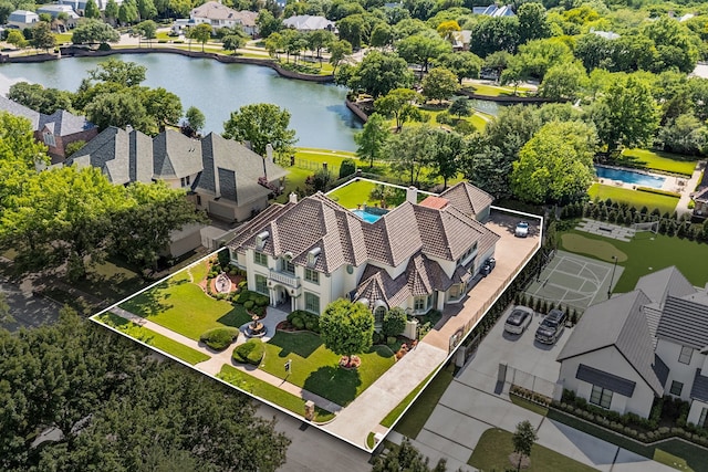 5404 Miramar Ln, Colleyville, TX 76034 - aerial perspective of suburban area with a large body of water