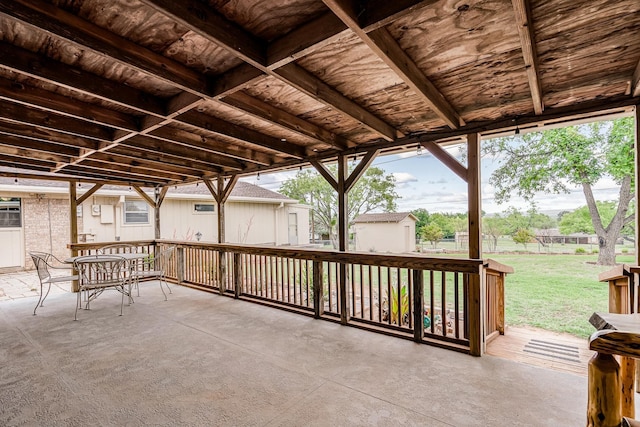view of patio / terrace with fence and outdoor dining area