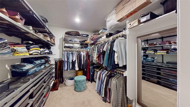 spacious closet with carpet floors