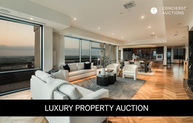 3111 Welborn St Unit 1703, Dallas, TX 75219 - living area featuring visible vents and recessed lighting