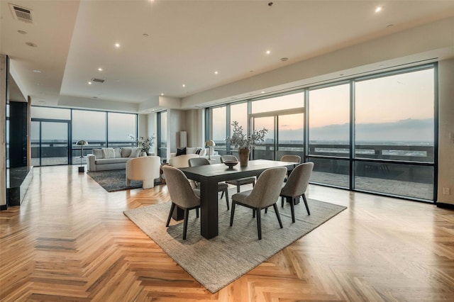 3111 Welborn St Unit 1703, Dallas, TX 75219 - dining room featuring a healthy amount of sunlight, recessed lighting, and visible vents