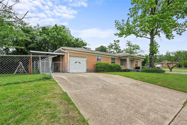 1733 Ransom Ter, Fort Worth, TX 76112 - single story home featuring a garage, fence, a front yard, brick siding, and driveway