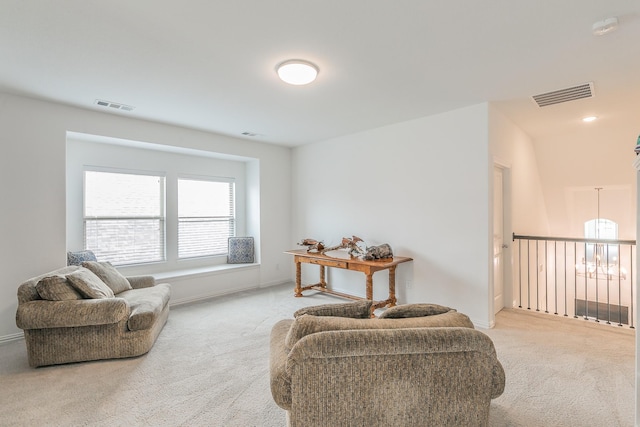 6256 Whitebrush Pl, Fort Worth, TX 76123 - sitting room featuring baseboards, visible vents, and light carpet