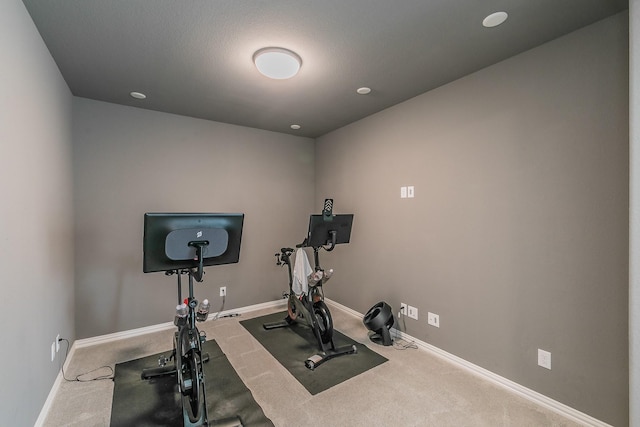 6256 Whitebrush Pl, Fort Worth, TX 76123 - exercise room featuring carpet flooring, recessed lighting, and baseboards