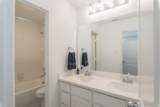 6256 Whitebrush Pl, Fort Worth, TX 76123 - full bath with double vanity, toilet, visible vents, and a sink