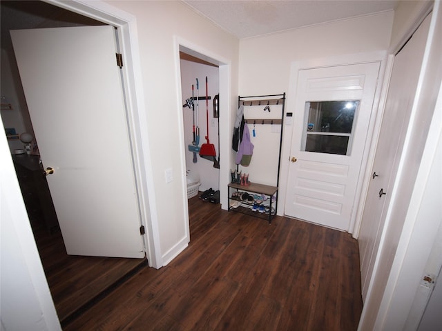 1346 Hillcrest Dr, Graham, TX 76450 - corridor with dark wood finished floors