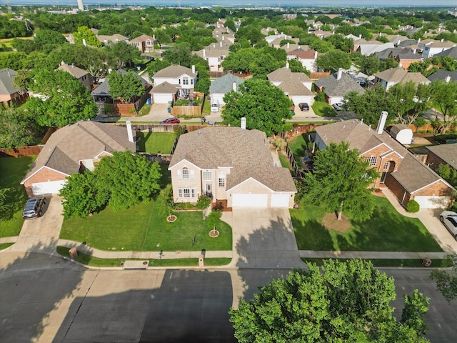bird's eye view with a residential view