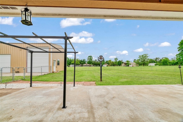 view of patio / terrace with fence and visible vents