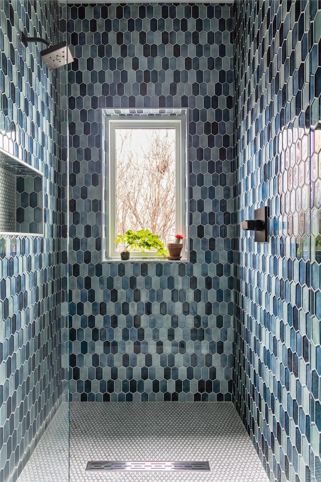 full bathroom featuring walk in shower
