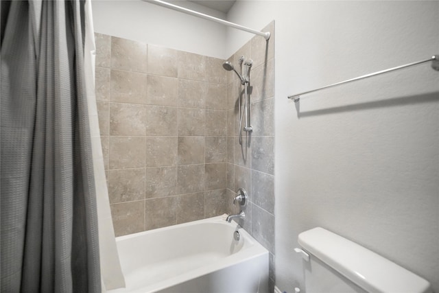 7005 Homestead Dr, Mckinney, TX 75070 - full bathroom with shower / bath combo with shower curtain and toilet