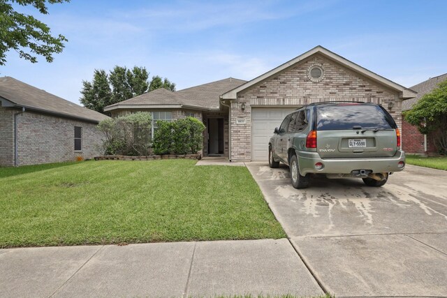 8633 Trinity Vista Trl, Fort Worth, TX 76053 - single story home featuring driveway, a garage, brick siding, and a front yard