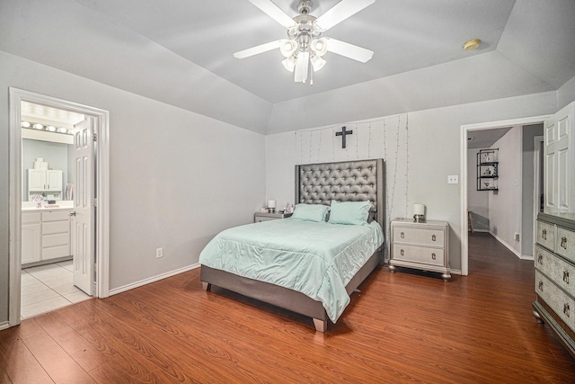 2100 Leandra Ln, Fort Worth, TX 76131 - bedroom with baseboards, ceiling fan, and wood finished floors