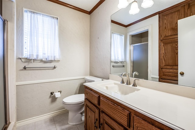 908 Willow Brook Dr, Allen, TX 75002 - full bath with crown molding, a textured wall, a healthy amount of sunlight, and a shower stall