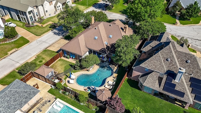 aerial view with a residential view
