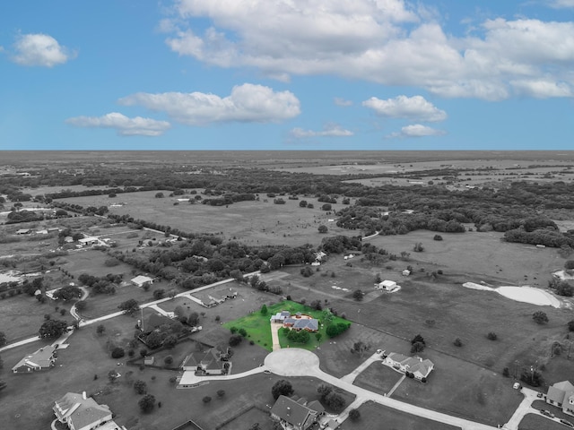 drone / aerial view with a rural view