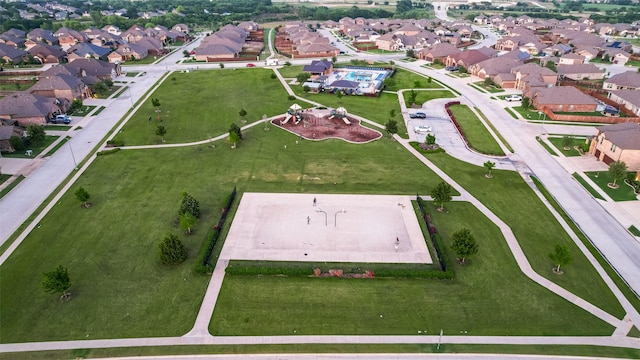 aerial view with a residential view