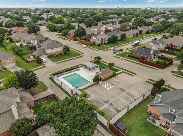 aerial view with a residential view