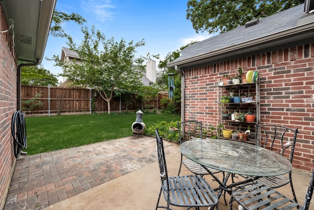 view of patio / terrace with outdoor dining area and a fenced backyard