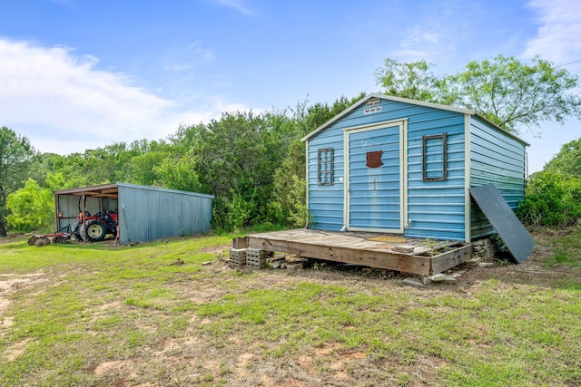 view of shed