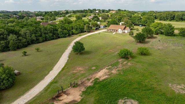 aerial view with a rural view