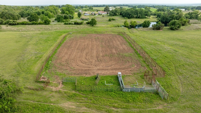 aerial view with a rural view