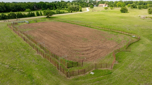 aerial view with a rural view