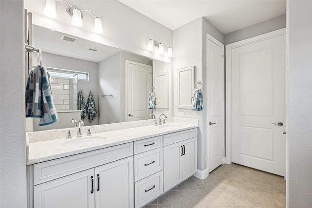 3004 Culver Ave, Celina, TX 75009 - full bathroom featuring a sink, tile patterned floors, double vanity, and visible vents