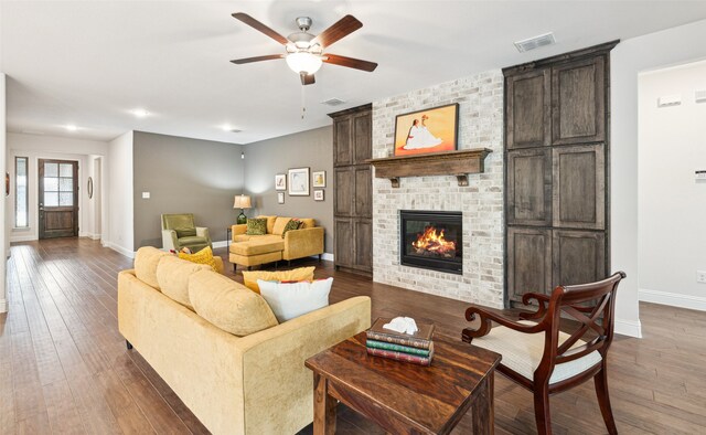 3004 Culver Ave, Celina, TX 75009 - living room with wood-type flooring, a ceiling fan, baseboards, and visible vents