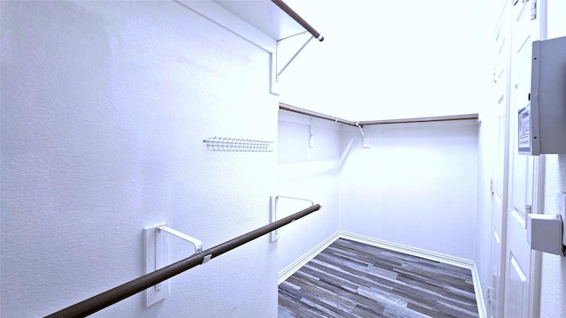 walk in closet featuring wood finished floors
