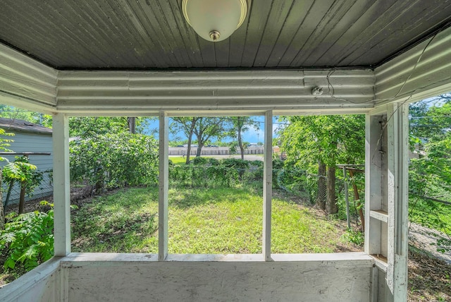 view of unfurnished sunroom