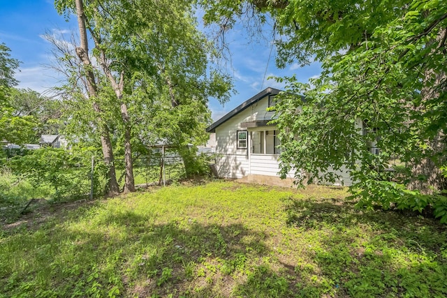 view of yard with fence