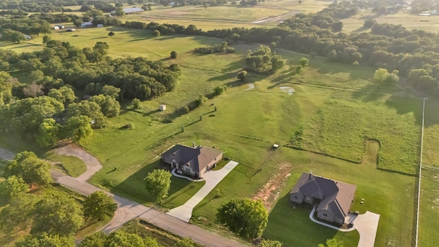 bird's eye view featuring a rural view