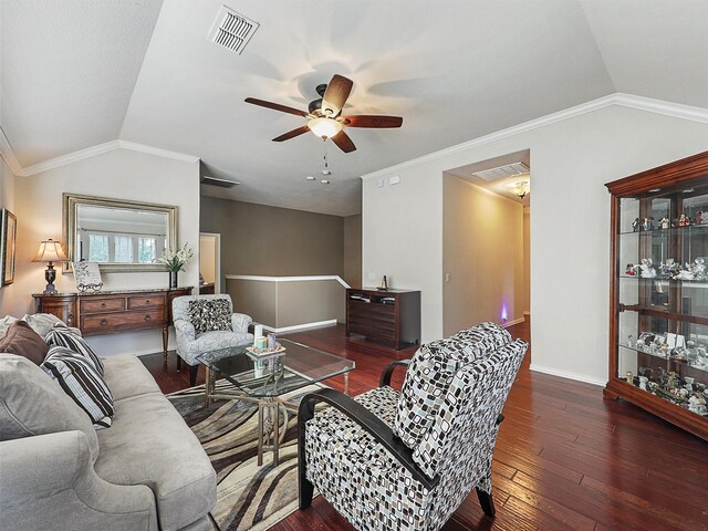 2420 Forest Gate Dr, Little Elm, TX 75068 - living room with vaulted ceiling, ceiling fan, hardwood / wood-style flooring, and baseboards