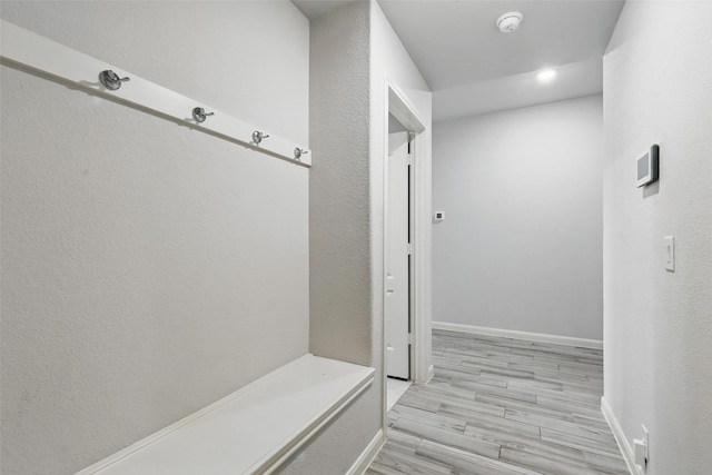 1036 Fairfax Dr, Godley, TX 76044 - mudroom featuring light wood finished floors, baseboards, and recessed lighting