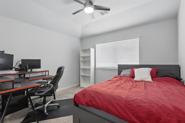 1036 Fairfax Dr, Godley, TX 76044 - bedroom featuring carpet flooring, a desk, ceiling fan, and baseboards