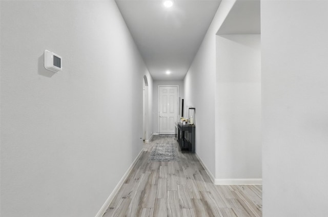 1036 Fairfax Dr, Godley, TX 76044 - hall featuring light wood-style floors, baseboards, and recessed lighting