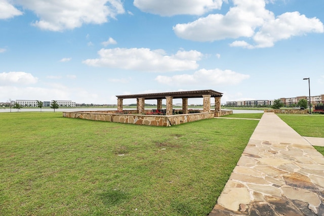 surrounding community featuring a yard and a gazebo