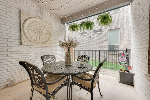 view of patio / terrace with fence and outdoor dining area