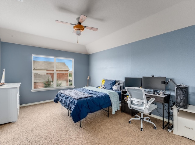 5732 Chateau Dr, Sachse, TX 75048 - carpeted bedroom featuring baseboards, a ceiling fan, and a desk
