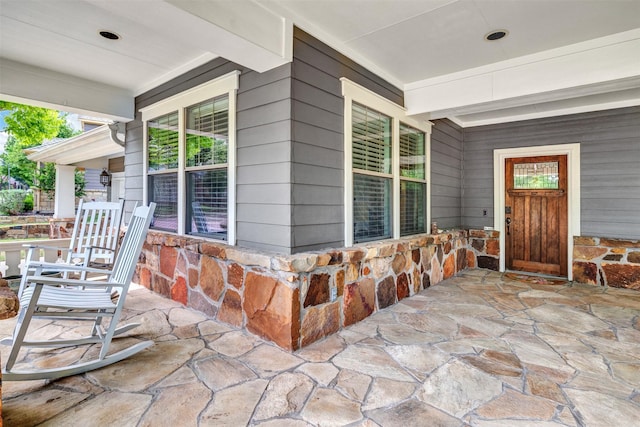 view of patio with a porch