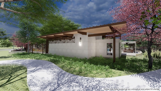 exterior space featuring fence