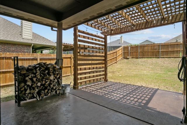 2217 Caroline Dr, Weatherford, TX 76087 - view of patio with a fenced backyard and a pergola
