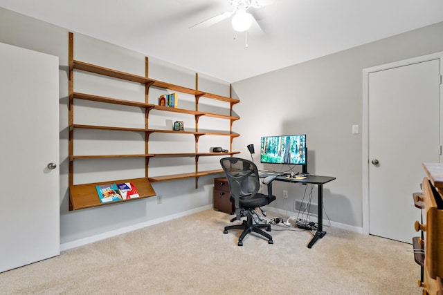 1308 Chesterton Dr, Richardson, TX 75080 - carpeted office with ceiling fan and baseboards
